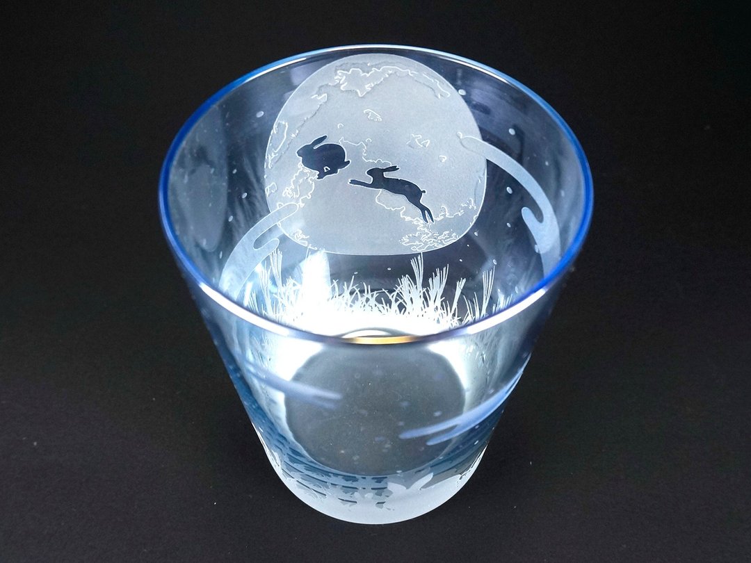 Moon-viewing rabbit [forget-me-not] - 玻璃杯 - 玻璃 蓝色
