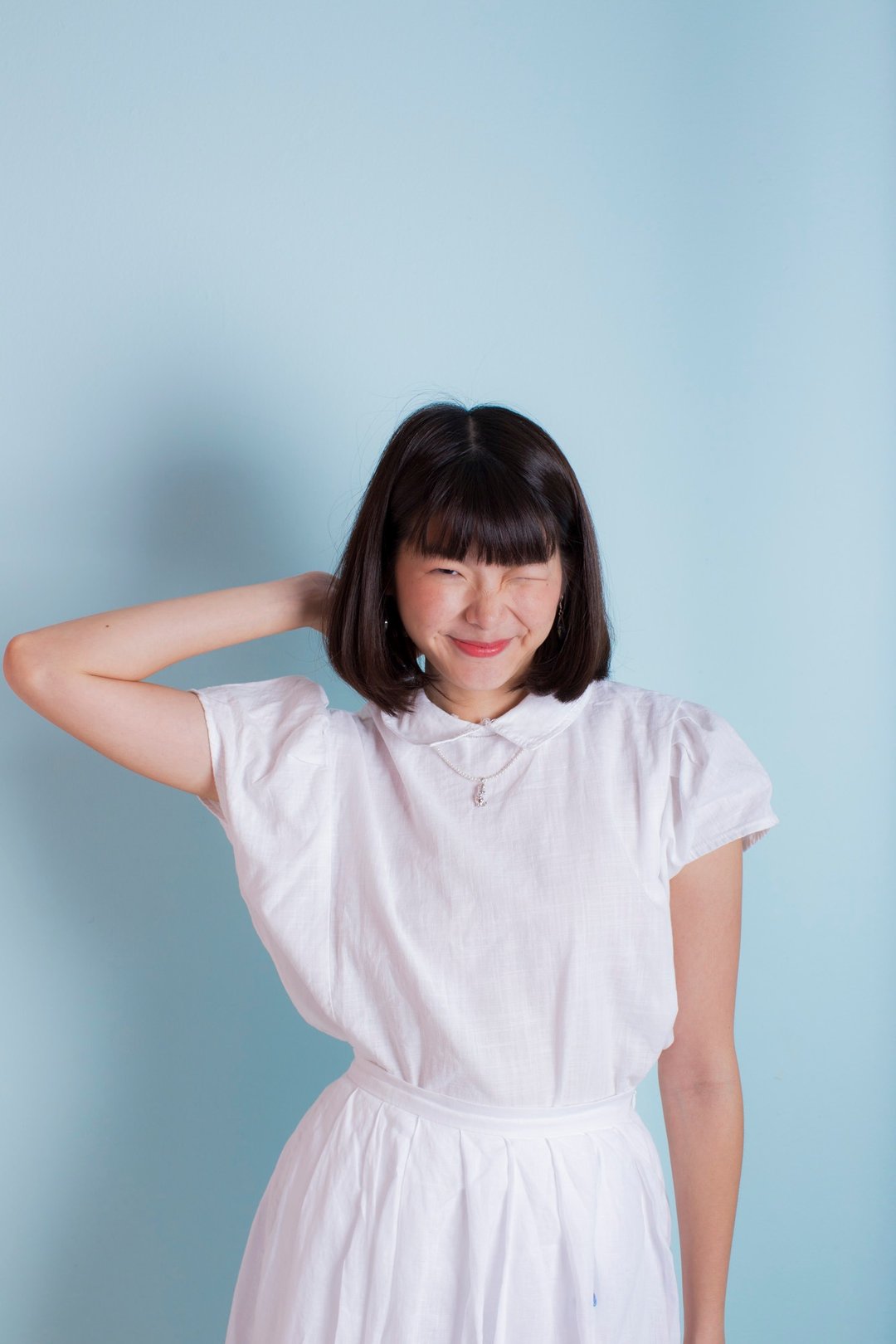 Pearl Necklace 2 layers with Snorkmaiden Pendant - 项链 - 其他金属 白色