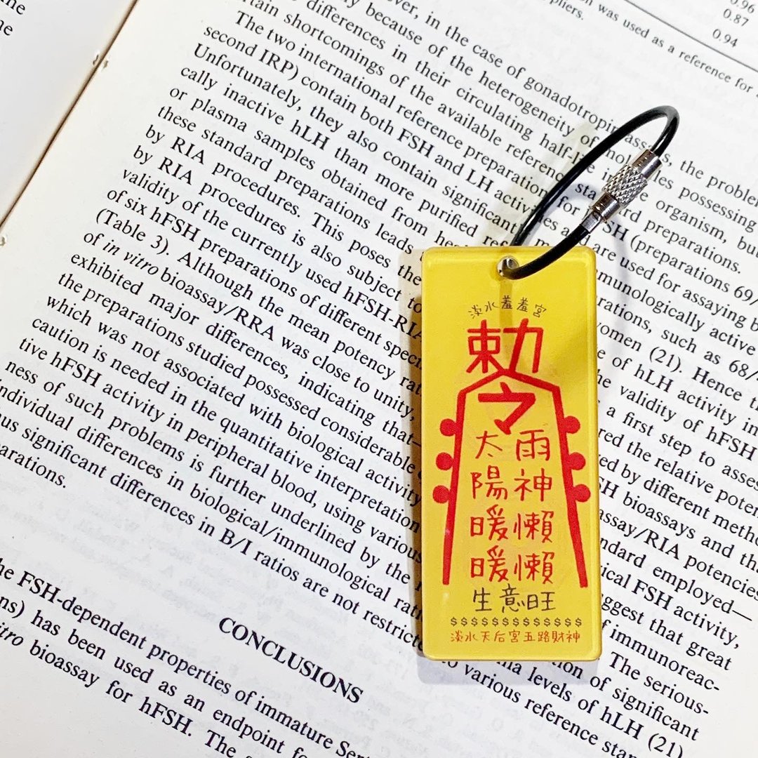 太阳暖暖 雨神懒懒 - 平安符压克力吊饰钥匙圈挂饰 - 吊饰 - 压克力 黄色