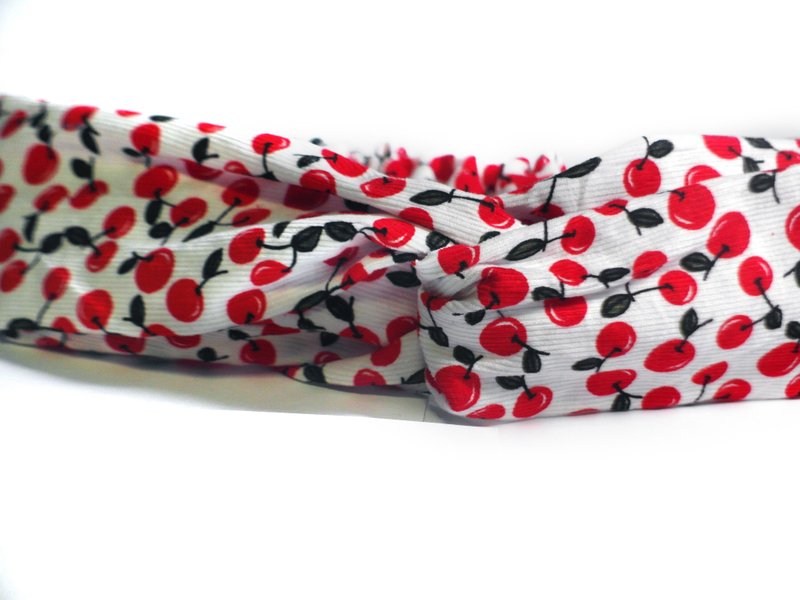 樱桃宝贝◎发带◎MIX - 发饰 - 棉．麻 白色