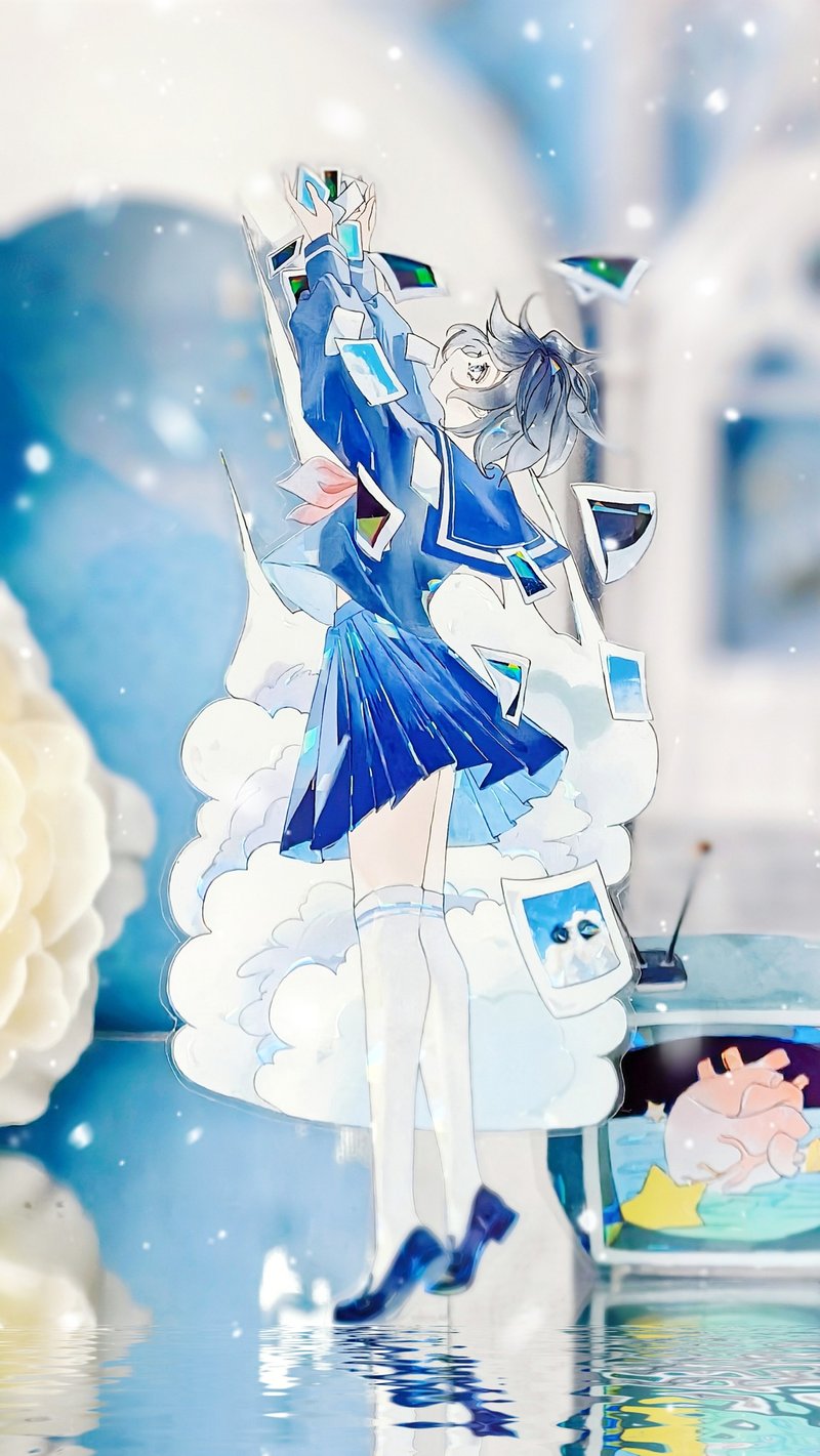 水手服2 OKMT新七天流麻咕卡贴纸PET手帐胶带 - 纸胶带 - 木头 蓝色