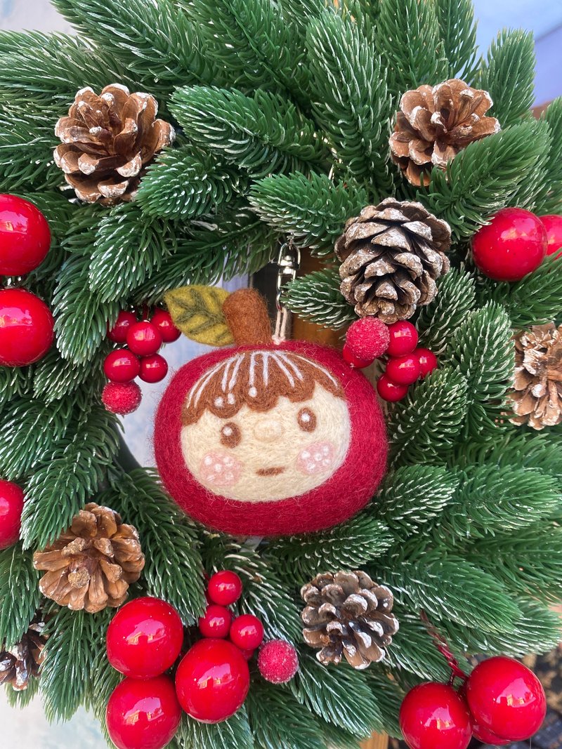 苹果女孩娃娃 / 钥匙圈 - 钥匙链/钥匙包 - 陶 红色