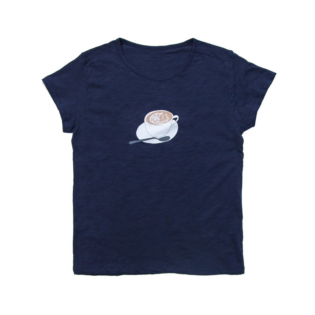 From the body Our original cafe latte T-shirt Unisex XS ~ L size Tcollector - 女装 T 恤 - 棉 蓝色