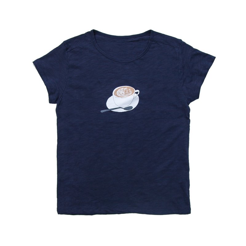 ボディから当店オリジナル　カフェラテTシャツ　ユニセックスXS〜Lサイズ 　Tcollector - 女装 T 恤 - 棉．麻 蓝色