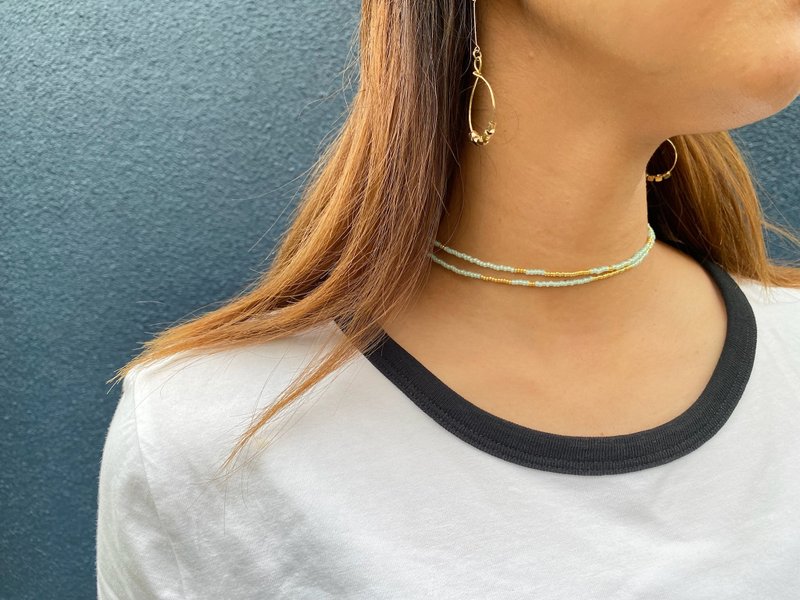 [3way]珠项链磁铁可拆卸翠绿 - 项链 - 其他材质 绿色