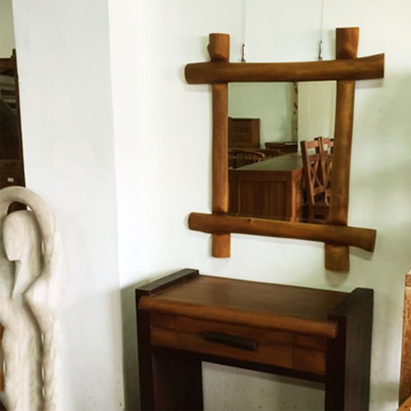 吉迪市JatiLiving | 古木造型吊掛邊鏡 裝飾 擺飾 鏡子EFAOT034G - 其他家具 - 木头 