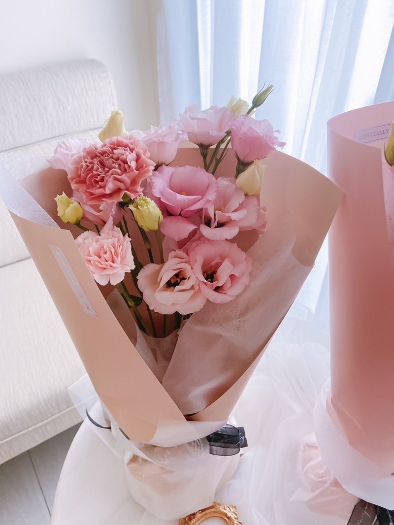 【韩式花束】粉色季节鲜花 母亲节花束 - 干燥花/捧花 - 植物．花 粉红色