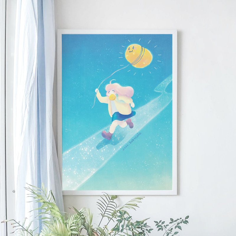 台湾风景/大幅收藏画/ 一起遛太阳Sunny Day (台中) - 海报/装饰画/版画 - 纸 蓝色