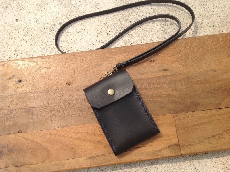 直式识别证.证件夹,悠游卡套,卡片套,手工缝制,真皮手缝黑色 - 证件套/卡套 - 真皮 黑色