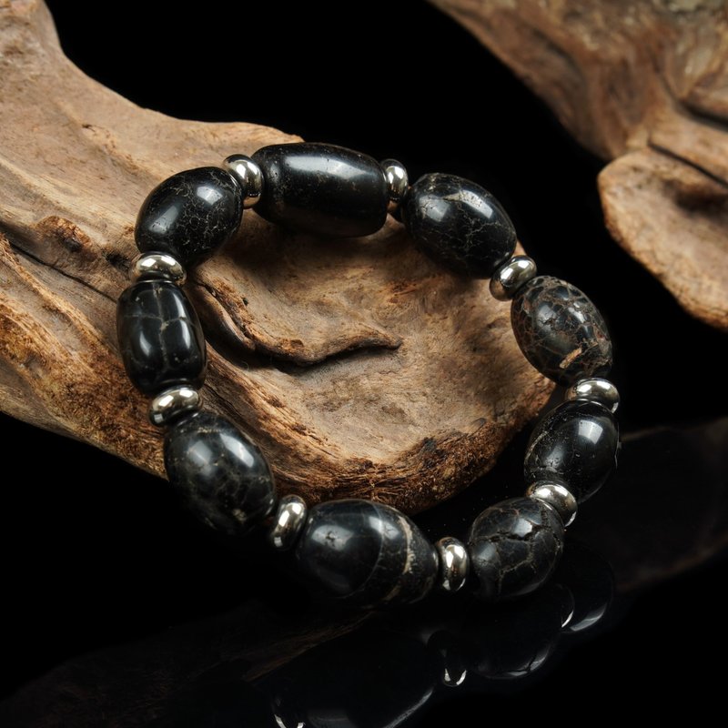 西亚地埋黑沁古珠手串(手围16厘米) - 手链/手环 - 其他材质 