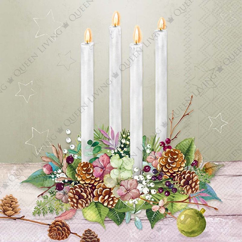 德国 IHR-33*33cm餐巾纸-圣诞餐桌蜡烛 - 餐垫/桌巾 - 纸 多色