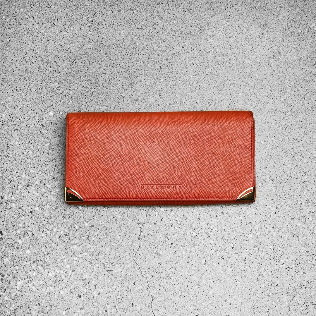 古董口金长夹 GIVENCHY / Vintage古着 - 皮夹/钱包 - 真皮 粉红色
