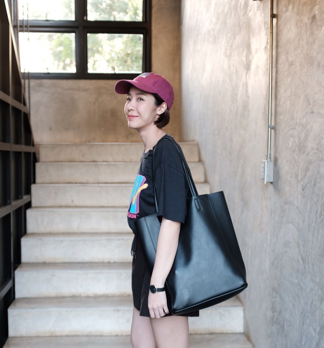 WHITEOAKFACTORY Denise 肩背包 - 黑色 - 手提包/手提袋 - 人造皮革 黑色