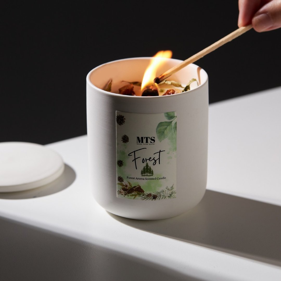马鞭草柑橘天然大豆蜡烛 生日礼结婚礼 毕业礼物 舒压助眠 融蜡灯 - 香薰/精油/线香 - 陶 白色