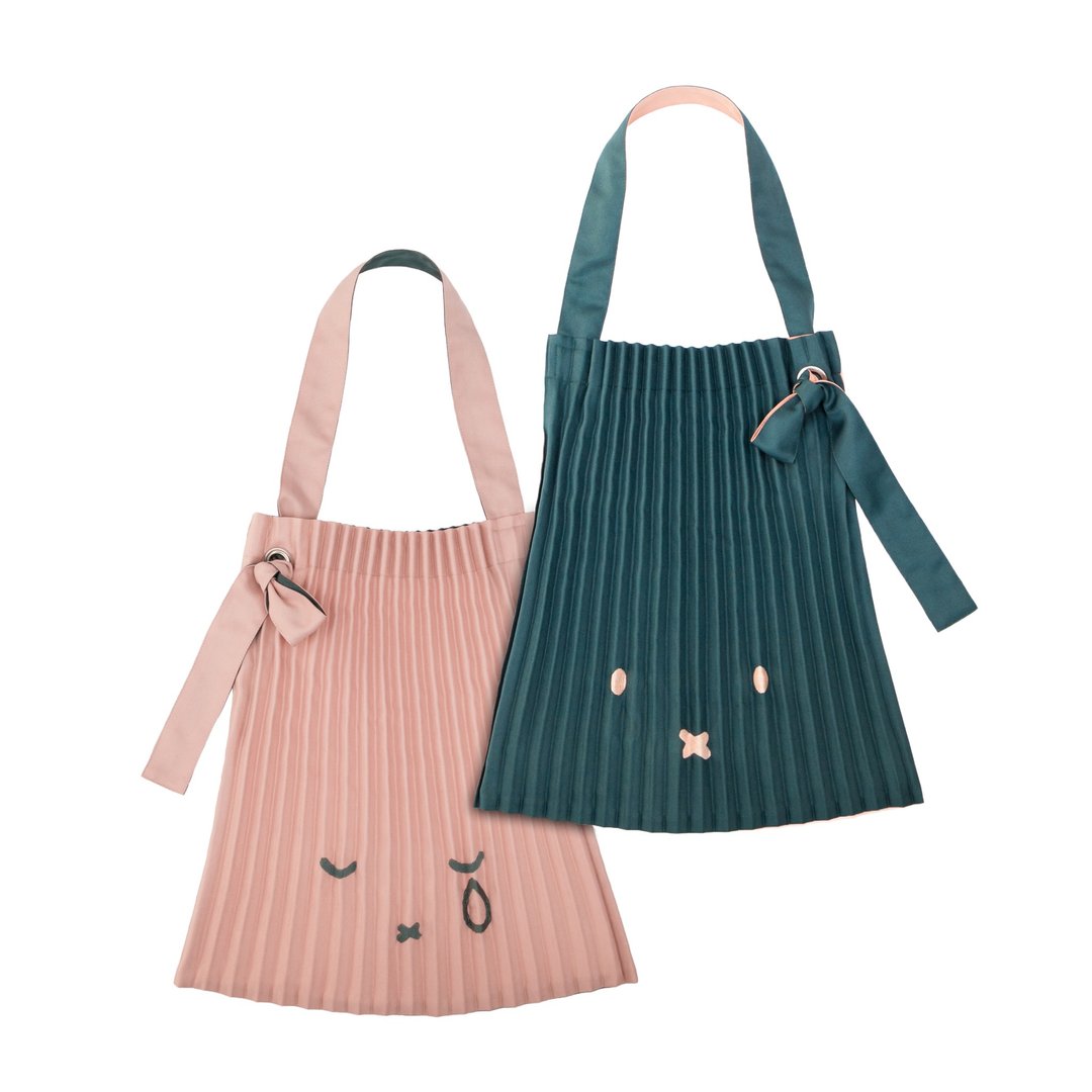 【Pinkoi x miffy】Errorism 刺繡前後雙色皺摺購物袋 - 侧背包/斜挎包 - 防水材质 