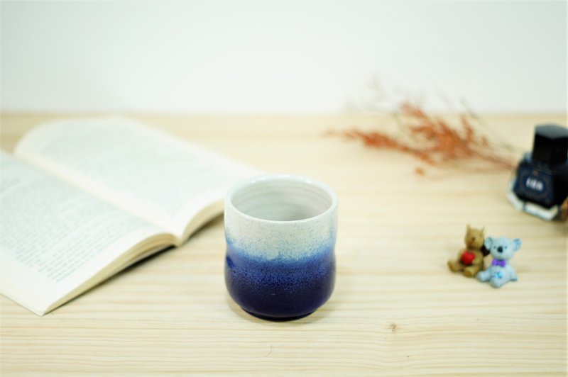 白蓝腰身握杯,茶杯,水杯-容量约250ml - 咖啡杯/马克杯 - 陶 蓝色