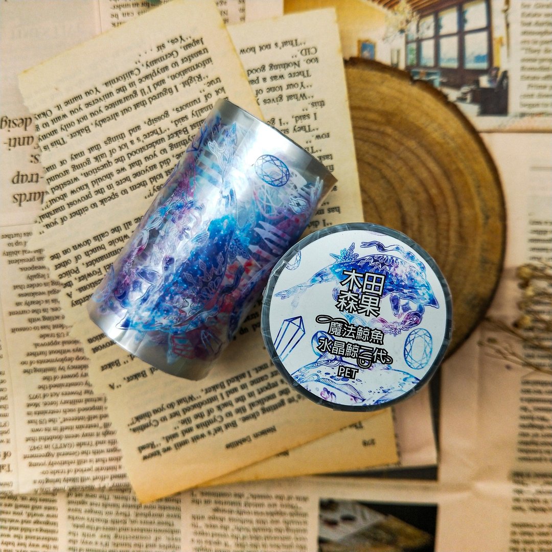 水晶鯨二代-魔法鯨魚 / 裝飾膠帶 - 纸胶带 - 塑料 多色