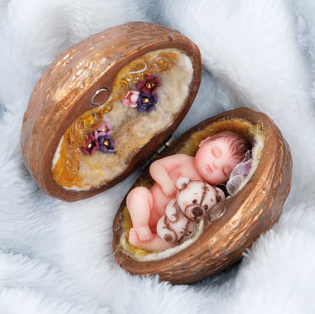Mini silicone baby doll. silicone dolls mini baby dolls. Christmas Gift Wrapping - 玩偶/公仔 - 硅胶 多色