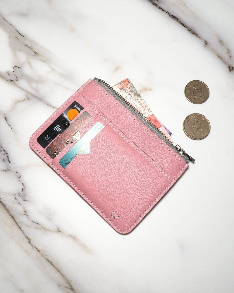 法国 Chèvre Sully 山羊皮零钱包 - 零钱包 - 真皮 粉红色