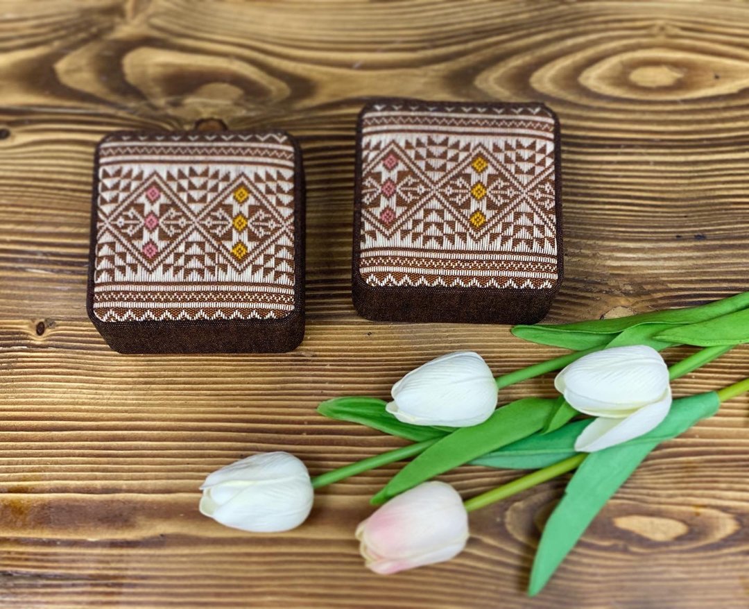 Diamond Travel Jewelry Box (Big) - 收纳用品 - 棉．麻 咖啡色