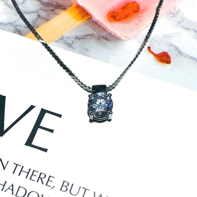 Eli Jewelry意大利进口气质顶级锆石18K白金坠子14K白金项链 - 项链 - 贵金属 银色