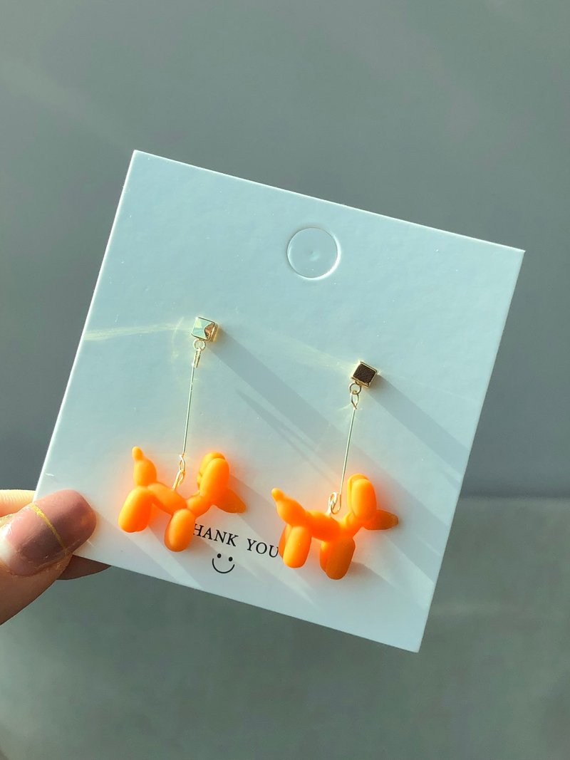 【订制】气球狗造型耳环/耳夹 - 耳环/耳夹 - 粘土 