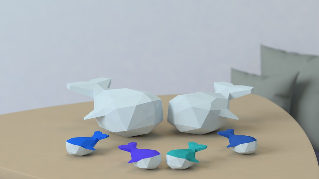 Balm 3D小鲸鱼DIY折纸 |手工制作 |海洋动物(电子档) - 图文模板设计 - 其他材质 