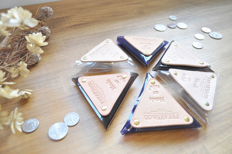 清除硬币盒 真皮和黄铜配件 　海军蓝色 Freaks&co. - 零钱包 - 真皮 透明