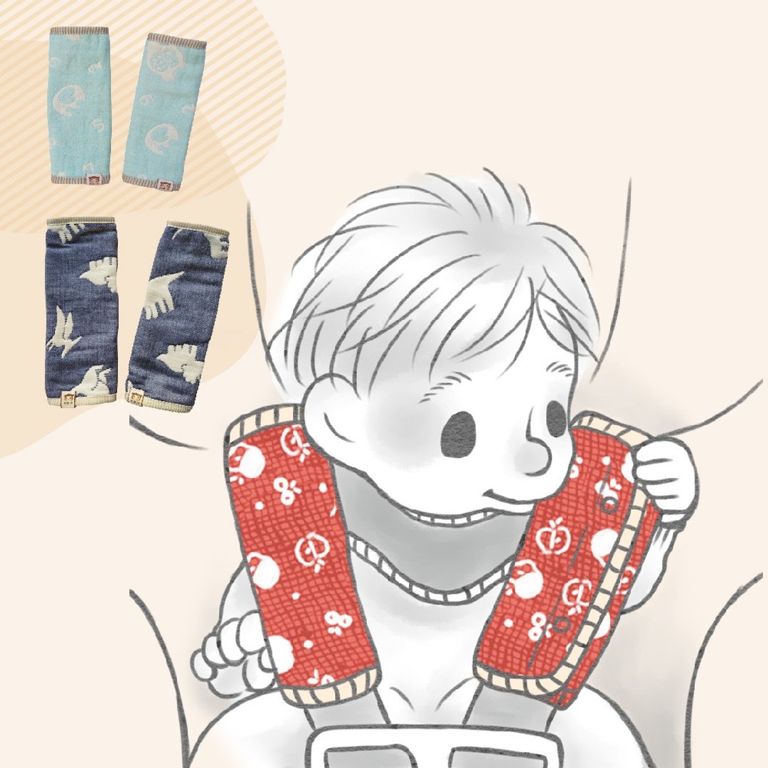 口水爆发宝宝专用【加长防污】日本6重纱婴儿推车汽座防污口水巾 - 围嘴/口水巾 - 棉 