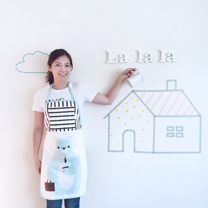 蓝熊去上班 手工围裙 - 围裙 - 棉．麻 