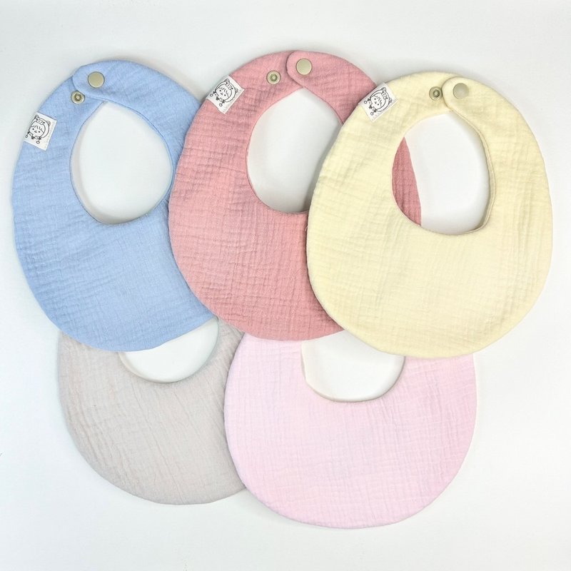 【猪小妹手作】围兜 素色围兜 皱皱纱围兜 皱皱纱 - 围嘴/口水巾 - 棉．麻 