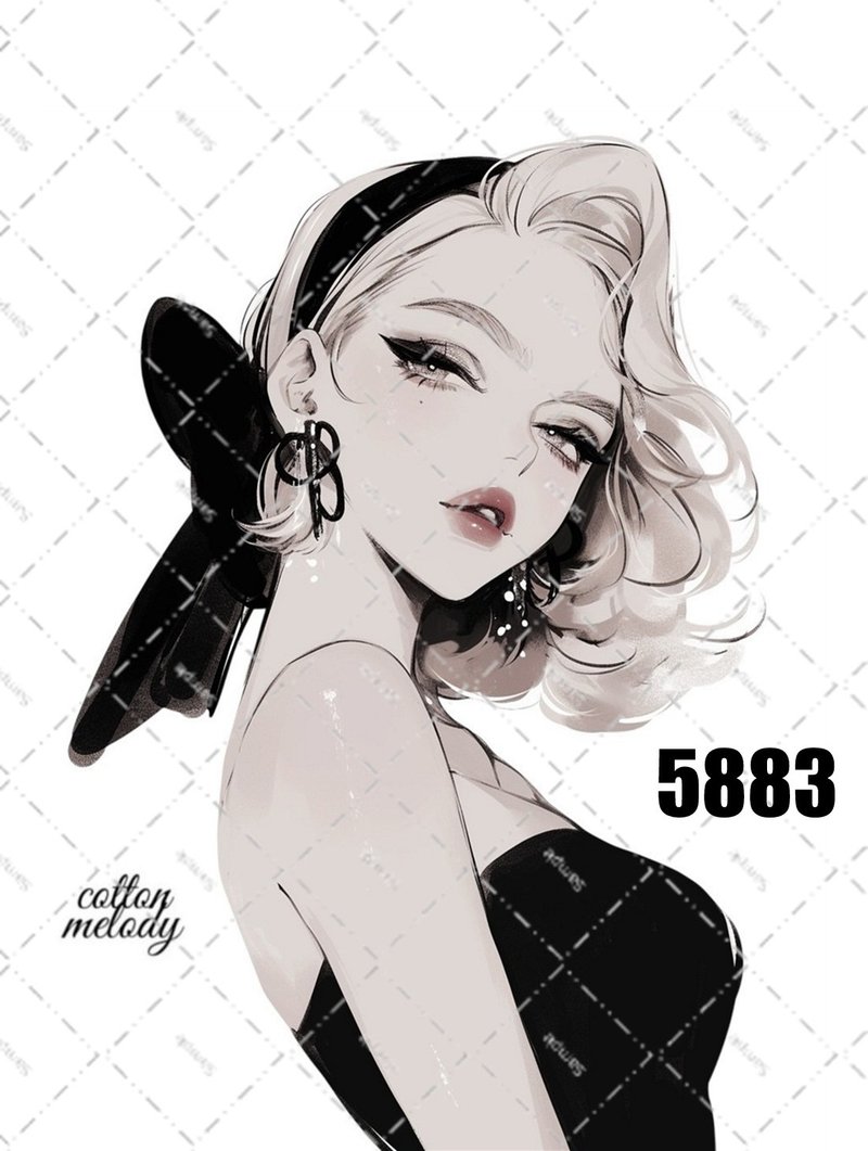 original sticker no.5883 人物贴纸 原创贴纸 女孩贴纸 原创人物贴纸 - 贴纸 - 纸 