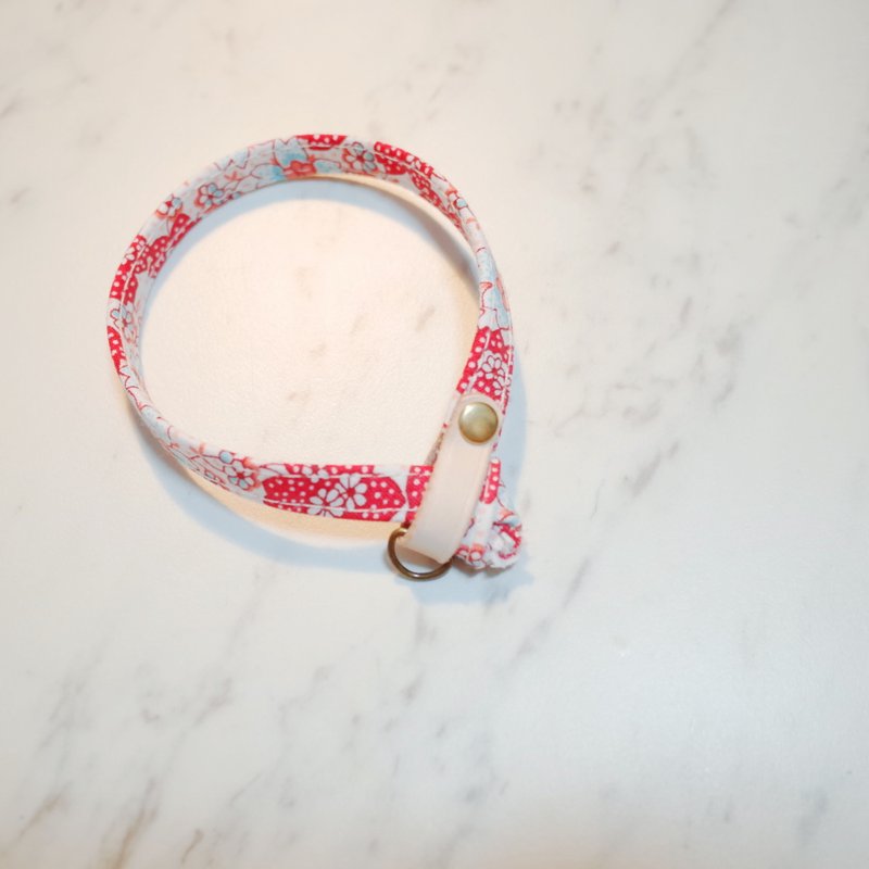 猫 项圈 草莓甜心 碎花 点点 红色 可加购吊牌 附铃铛 - 项圈/牵绳 - 棉．麻 