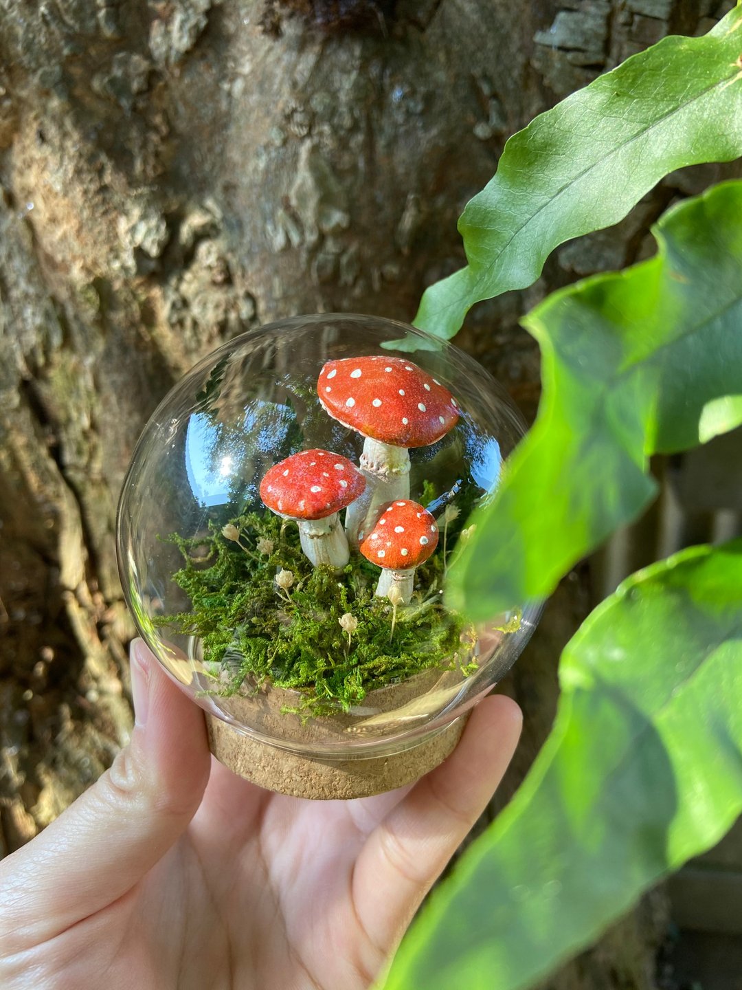 夜光蘑菇玻璃盅 - 摆饰 - 粘土 红色