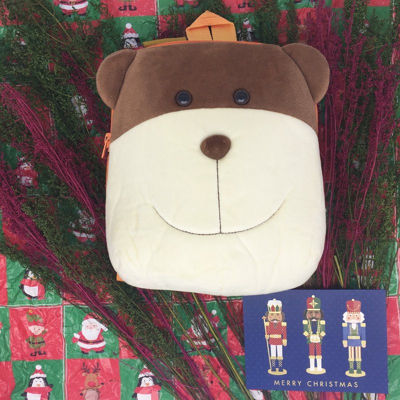 【圣诞新年礼物】幼童3合1忠义熊双面小书包 - 后背包/双肩包 - 聚酯纤维 金色