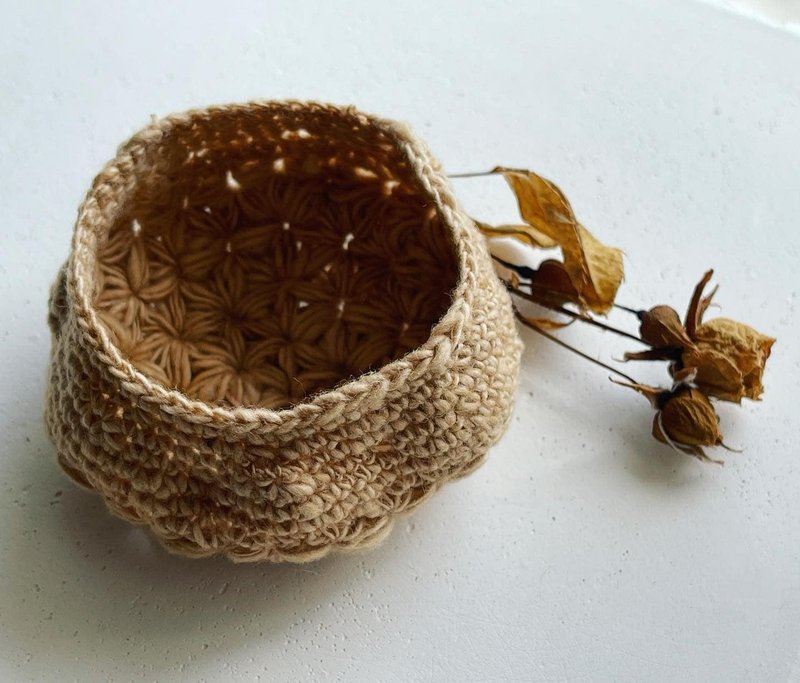 Knitting 生命之花垫 - 米色手捻 - 摆饰 - 棉．麻 卡其色