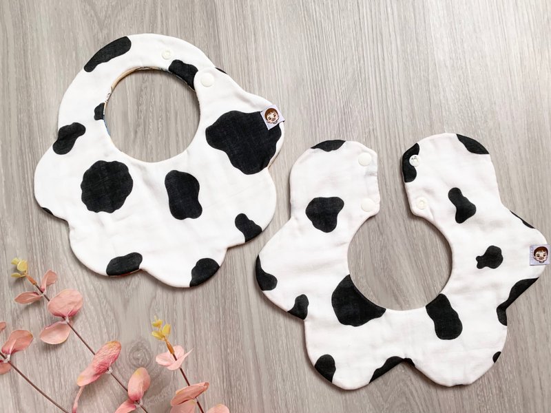 噢布烈奈莉家门前的乳牛 围兜兜 口水巾 双兜组 - 围嘴/口水巾 - 棉．麻 