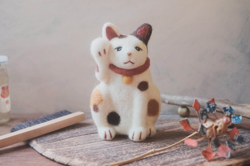 羊毛毡招财猫-可可子 - 摆饰 - 羊毛 白色