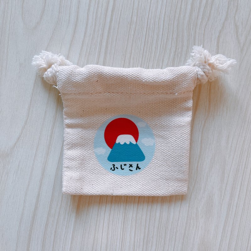富士山 小物 收纳袋 束口袋 - 化妆包/杂物包 - 其他人造纤维 白色