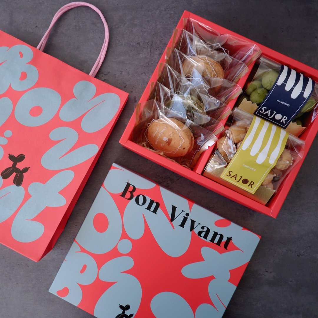 【伴手礼盒】Bon Bon - 手工饼干礼盒 - 手工饼干 - 新鲜食材 红色