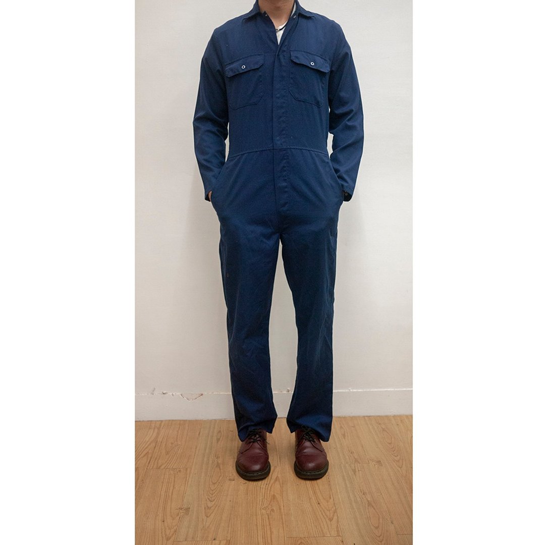 civic 深蓝 连身工作服 古着 二手 - 背带裤/连体裤 - 棉．麻 蓝色