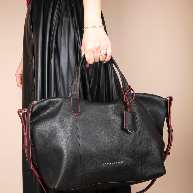 【上班族推荐】Natalie真皮单肩包 - 黑色 全粒面头层软牛皮 - 手提包/手提袋 - 真皮 黑色