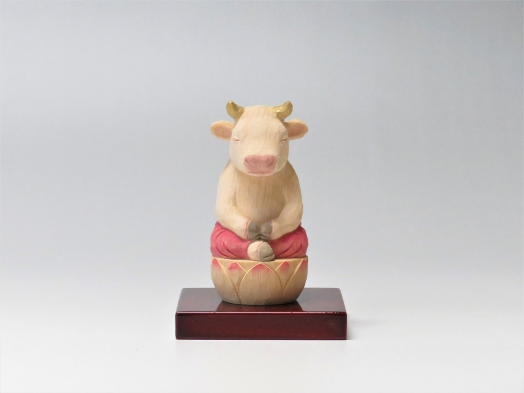 Wood carving Cow Buddha 2018 - 玩偶/公仔 - 木头 白色