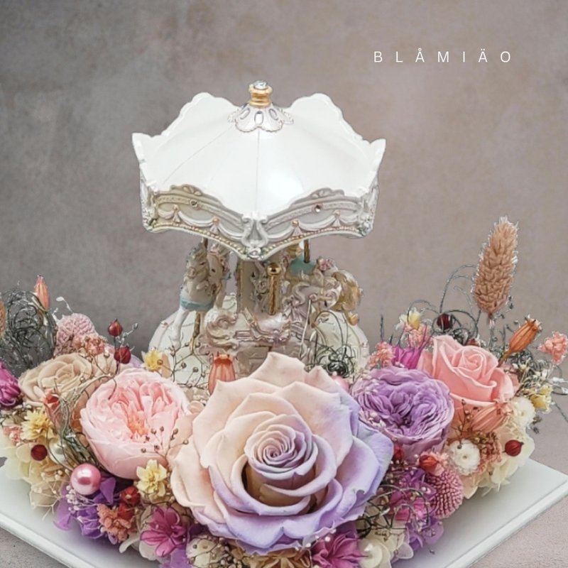 Yume永生花梦幻庭园系列 - 旋转木马(抚子红藤) - 干燥花/捧花 - 植物．花 紫色