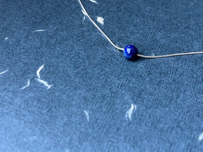 青金石纯银项链 青金石 天然石 矿石 项链 颈链 礼物 - 项链 - 宝石 蓝色