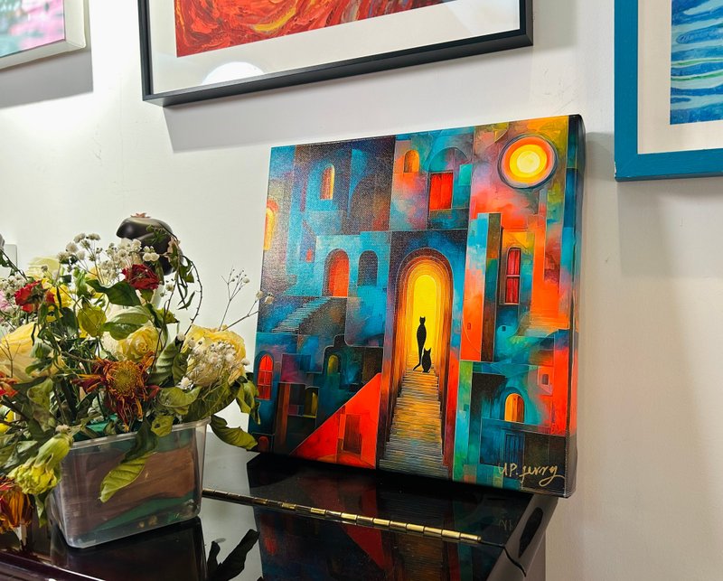 我的内在迷宫之蓝色版-正方形布面版画 - 海报/装饰画/版画 - 棉．麻 蓝色