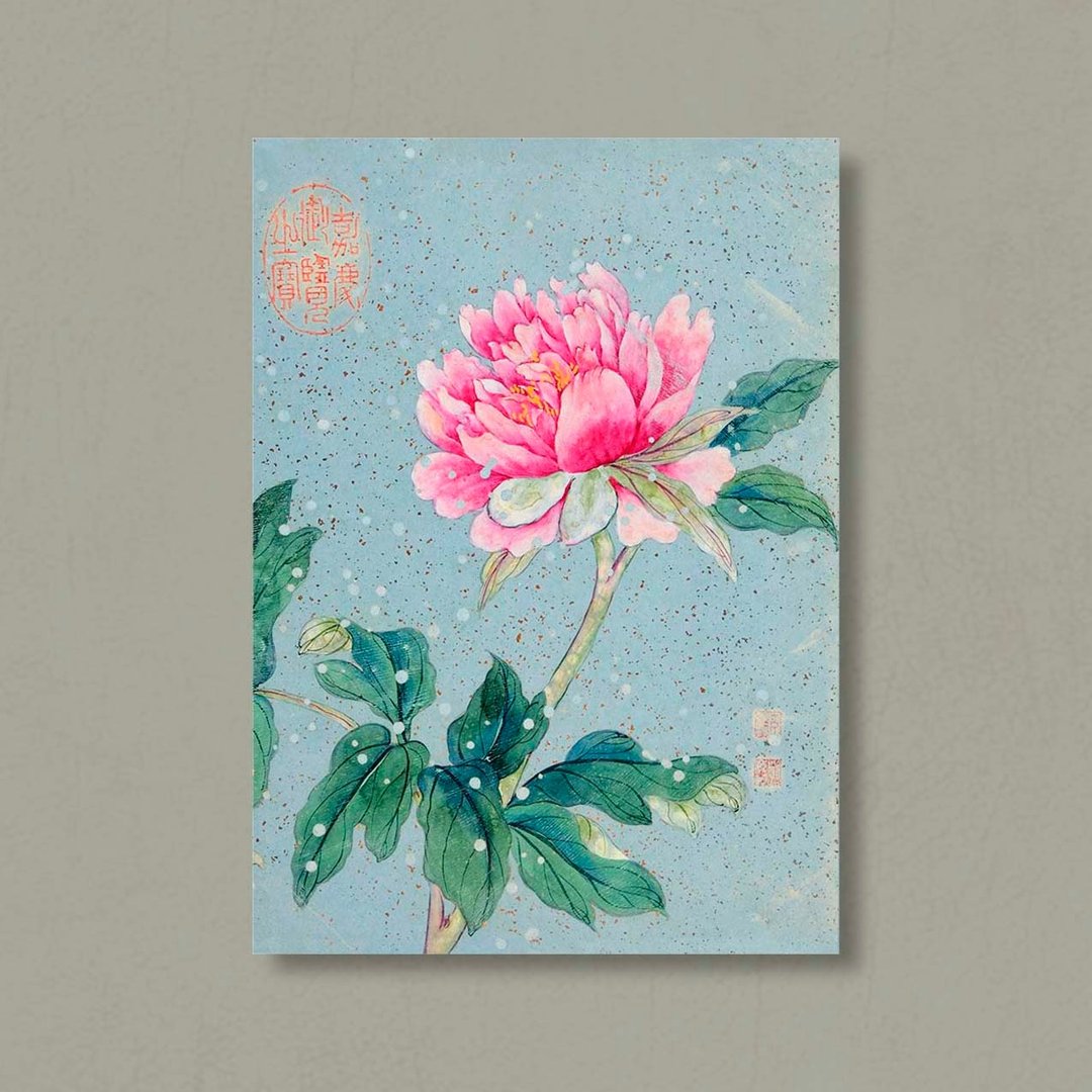 【无框画・Frameless Art】蒋廷锡・群芳撷秀 牡丹 - 海报/装饰画/版画 - 纸 绿色