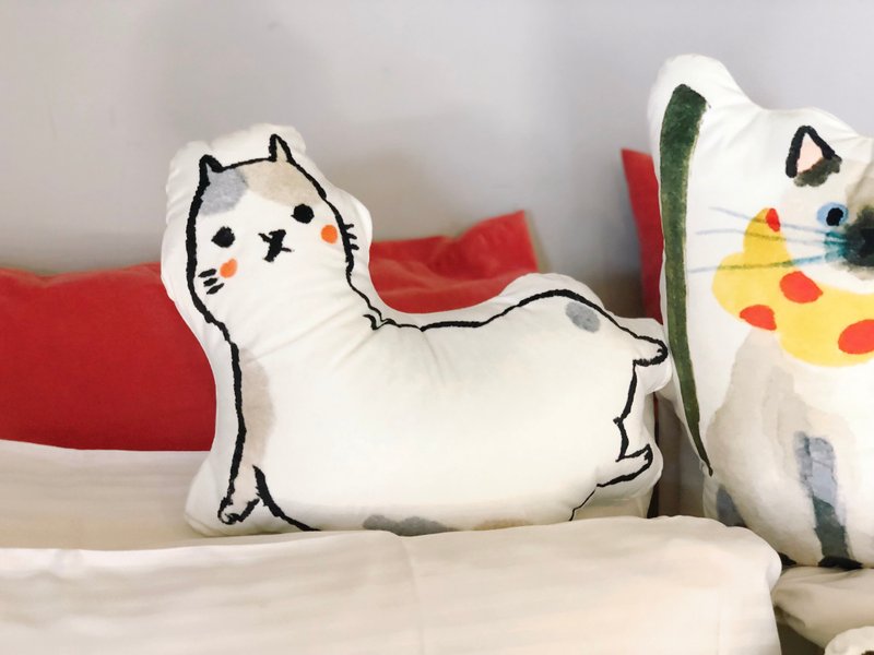 想和你一起耍废 短绒毛抱枕 - 枕头/抱枕 - 聚酯纤维 白色