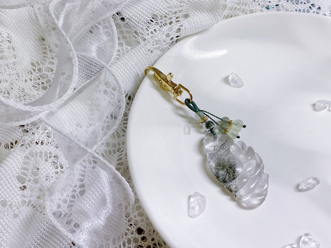 水晶吊饰|绿幽灵、绿发晶、葡萄石 - 吊饰 - 水晶 绿色