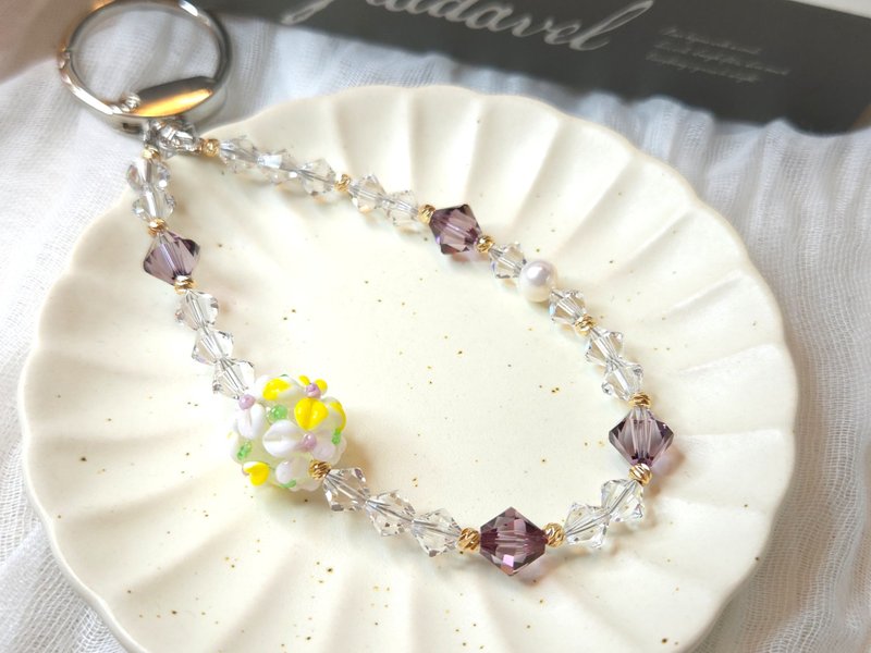 施华洛世奇串珠手机挂饰 - 吊饰 - 玻璃 透明